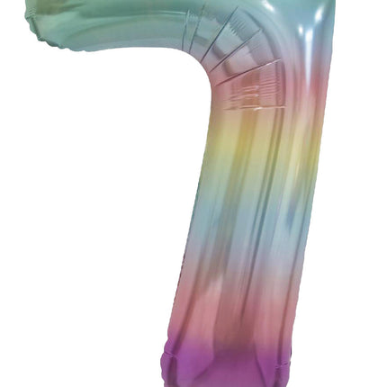 WeFiesta Folieballon 7 Pastel Regenboog 86 cm