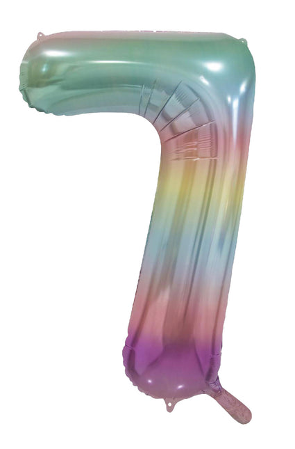 WeFiesta Folieballon 7 Pastel Regenboog 86 cm
