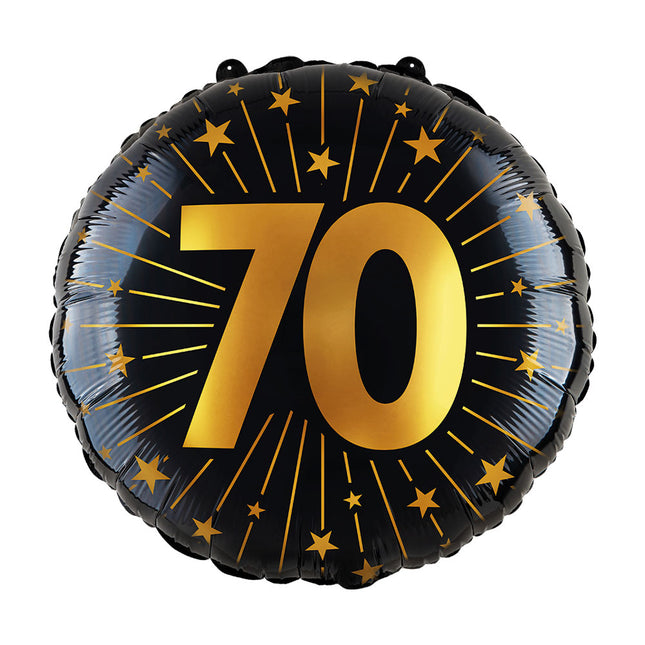 WeFiesta Folieballon 70 Goud Zwart 45 cm