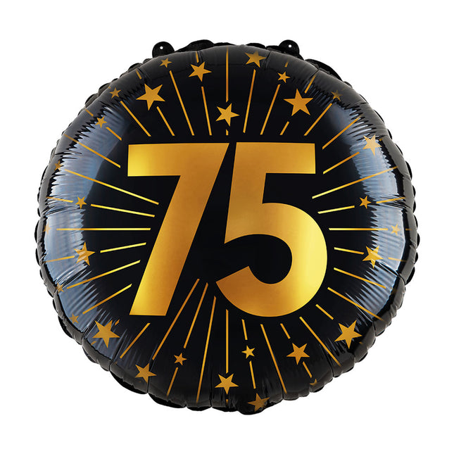 WeFiesta Folieballon 75 Goud Zwart 45 cm