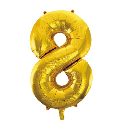 WeFiesta Folieballon 8 Goud 86 cm