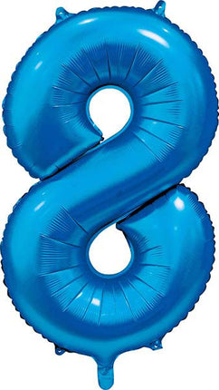 WeFiesta Folieballon 8 Satijn Blauw 86 cm