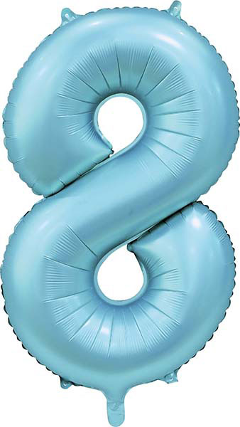 WeFiesta Folieballon 8 Satijn Lichtblauw 86 cm