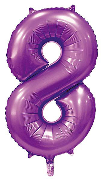 WeFiesta Folieballon 8 Satijn Paars 86 cm