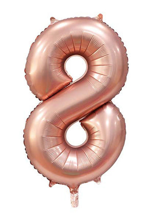 WeFiesta Folieballon 8 Satijn Rose Goud 86 cm