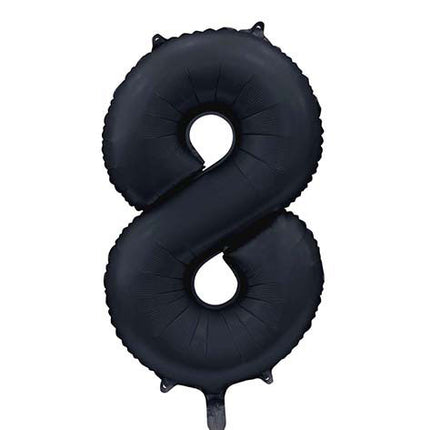 WeFiesta Folieballon 8 Satijn Zwart 86 cm