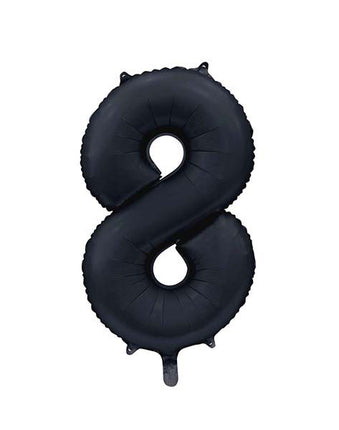 WeFiesta Folieballon 8 Satijn Zwart 86 cm