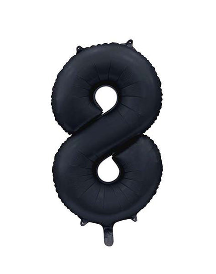 WeFiesta Folieballon 8 Satijn Zwart 86 cm