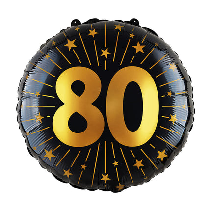 WeFiesta Folieballon 80 Goud Zwart 45 cm