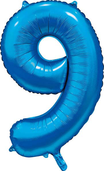 WeFiesta Folieballon 9 Satijn Blauw 86 cm