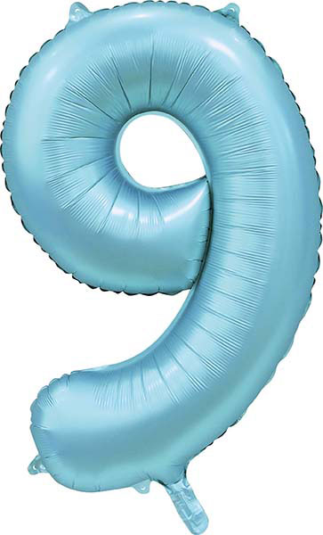 WeFiesta Folieballon 9 Satijn Lichtblauw 86 cm