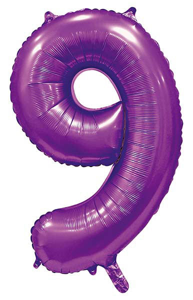 WeFiesta Folieballon 9 Satijn Paars 86 cm