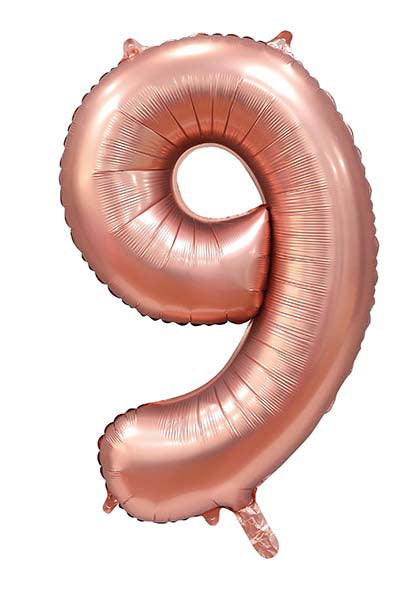 WeFiesta Folieballon 9 Satijn Rose Goud 86 cm