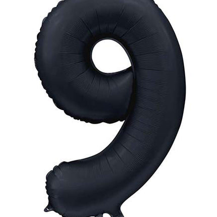 WeFiesta Folieballon 9 Satijn Zwart 86 cm