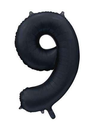 WeFiesta Folieballon 9 Satijn Zwart 86 cm