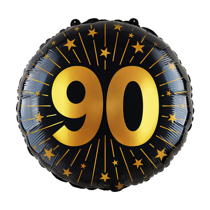 WeFiesta Folieballon 90 Goud Zwart 45 cm