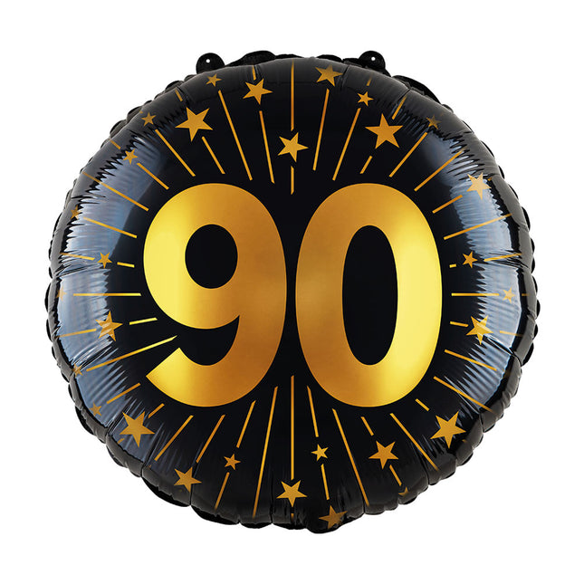 WeFiesta Folieballon 90 Goud Zwart 45 cm