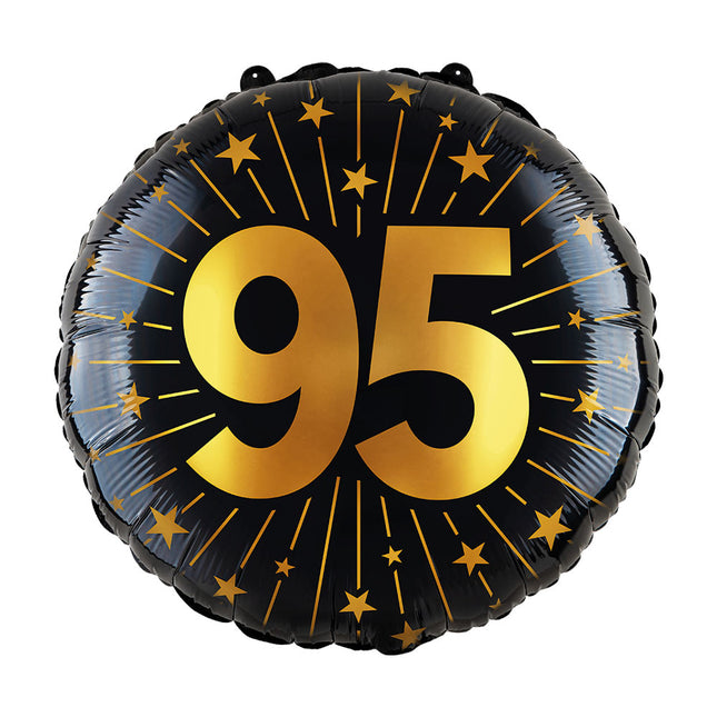 WeFiesta Folieballon 95 Goud Zwart 45 cm