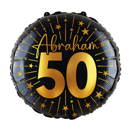 WeFiesta Folieballon Abraham Goud Zwart 45 cm