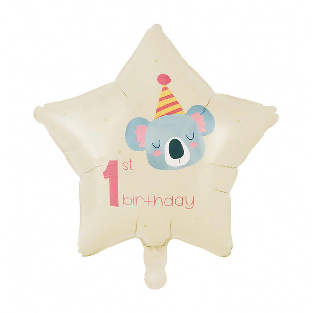 WeFiesta Folieballon First Birthday Koala 45 cm