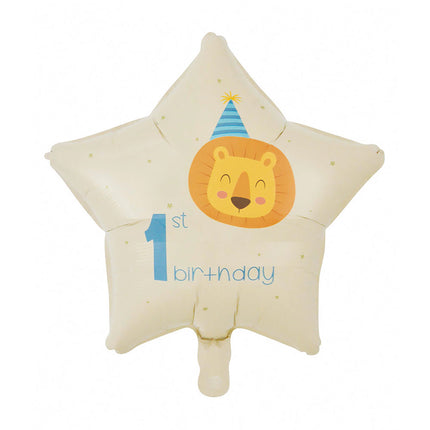 WeFiesta Folieballon First Birthday Leeuw 45 cm