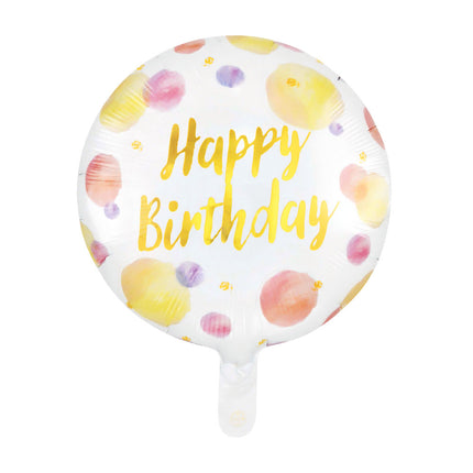 WeFiesta Folieballon Happy Birthday Stippen 45 cm
