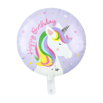 WeFiesta Folieballon Happy Birthday Unicorn 45 cm