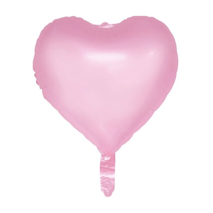 WeFiesta Folieballon Hart Pastel Roze 45 cm