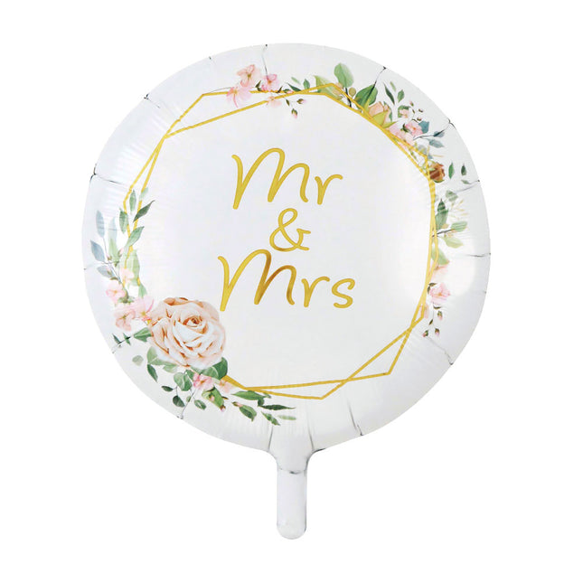 WeFiesta Folieballon Mr en Mrs 45 cm