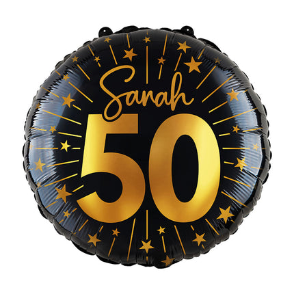 WeFiesta Folieballon Sarah Goud Zwart 45 cm