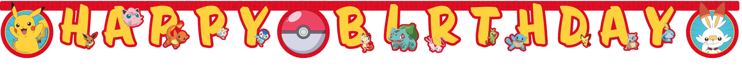 WeFiesta Letterbanner Happy Birthday Pokémon