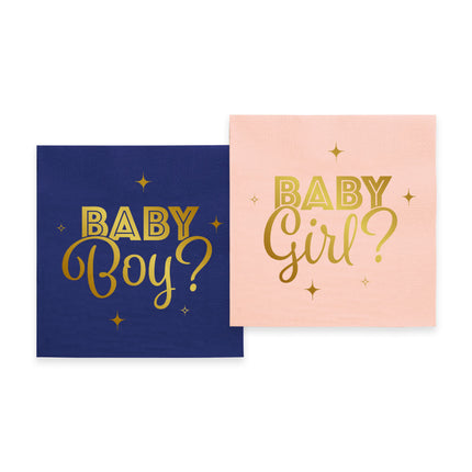 WeFiesta Papieren Servetten Gender Reveal 20 stuks