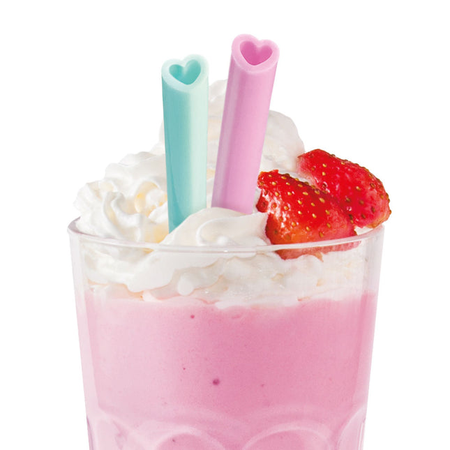 WeFiesta Siliconen Rietjes met Hartjes 8 stuks