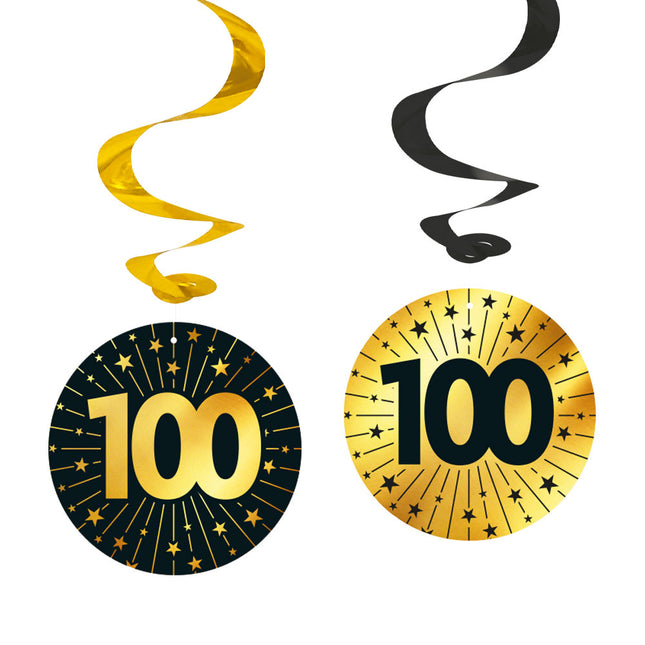 WeFiesta Swirls 100 jaar Goud Zwart 95 cm