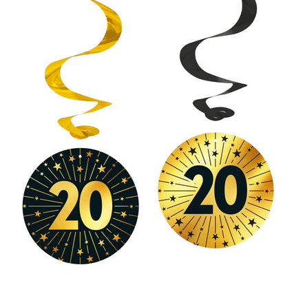 WeFiesta Swirls 20 jaar Goud Zwart 95 cm
