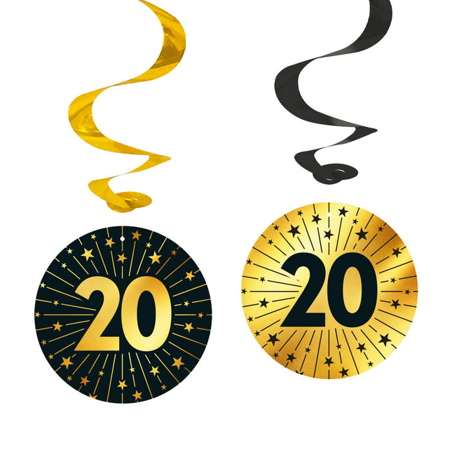 WeFiesta Swirls 20 jaar Goud Zwart 95 cm