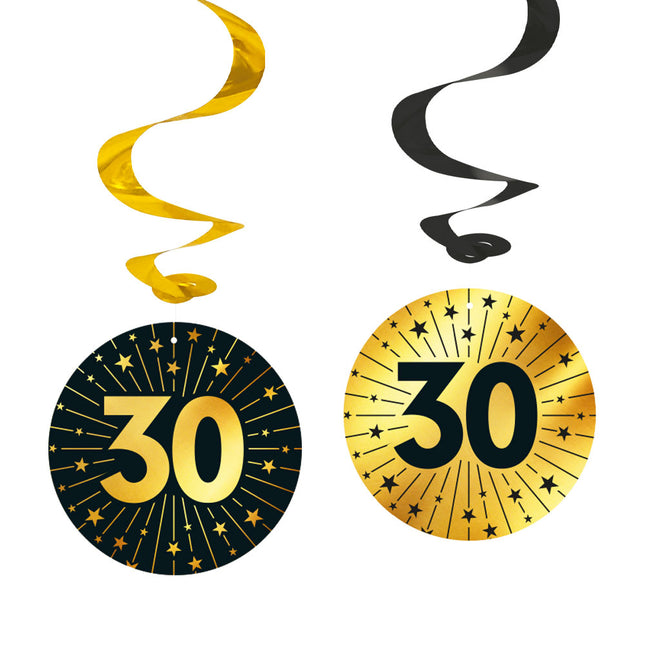 WeFiesta Swirls 30 jaar Goud Zwart 95 cm