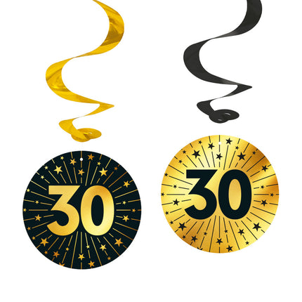 WeFiesta Swirls 30 jaar Goud Zwart 95 cm