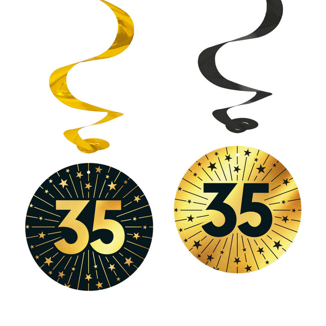 WeFiesta Swirls 35 jaar Goud Zwart 95 cm