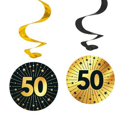 WeFiesta Swirls 50 jaar Goud Zwart 95 cm