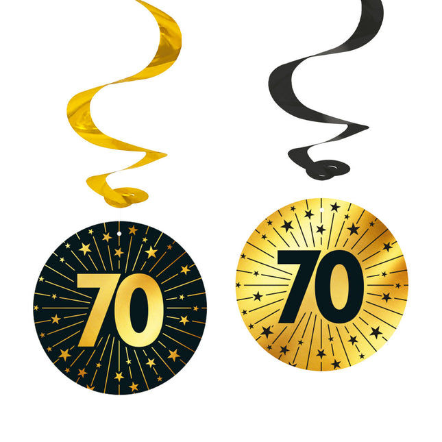 WeFiesta Swirls 70 jaar Goud Zwart 95 cm
