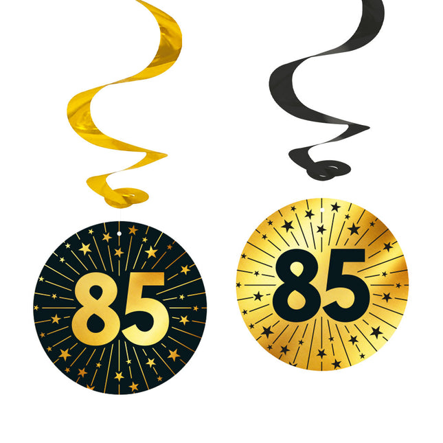 WeFiesta Swirls 85 jaar Goud Zwart 95 cm