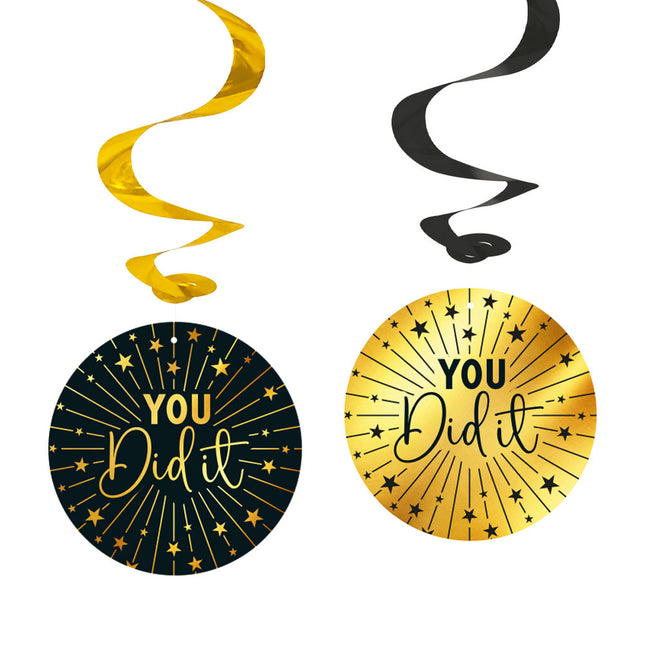WeFiesta Swirls You Did it Goud Zwart 95 cm