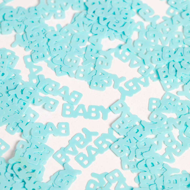 WeFiesta Tafel Confetti Blauwe tekst Baby - 14 gram