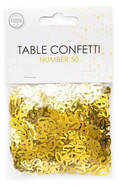 WeFiesta Tafel Confetti Goud Nummer 50 – 14 gram