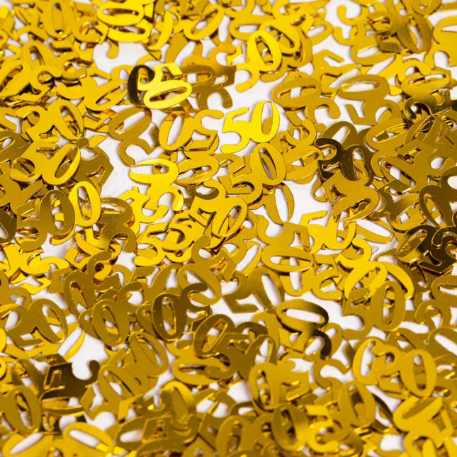 WeFiesta Tafel Confetti Goud Nummer 50 – 14 gram