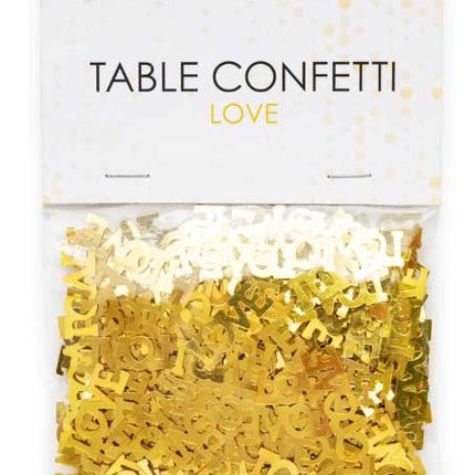 WeFiesta Tafel Confetti Gouden Tekst Love – 14 gram