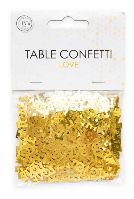WeFiesta Tafel Confetti Gouden Tekst Love – 14 gram