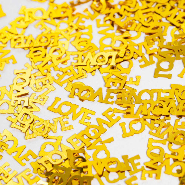 WeFiesta Tafel Confetti Gouden Tekst Love – 14 gram