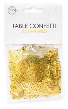 WeFiesta Tafel Confetti Just Married Goud – 14 gram